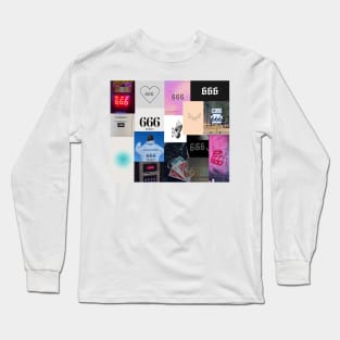 666 angel number aesthetic collage Long Sleeve T-Shirt